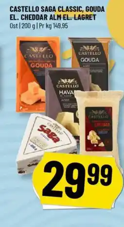 Løvbjerg CASTELLO SAGA CLASSIC, GOUDA EL. CHEDDAR ALM EL. LAGRET tilbud