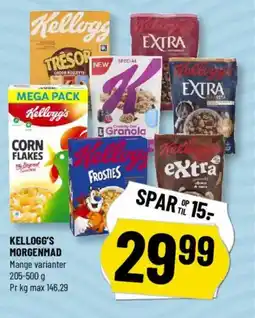 Løvbjerg KELLOGG'S MORGENMAD Mange varianter 205-500 g Pr kg max 146,29 tilbud