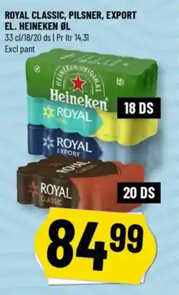 Løvbjerg Royal classic, pilsner, ex el. heineken øl port tilbud
