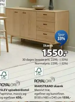 JYSK MARSTRAND skænk, DKK 1550 tilbud