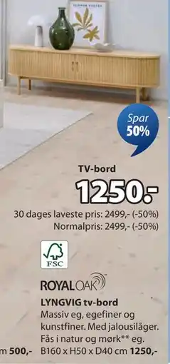 JYSK LYNGVIG tv-bord, DKK 1250 tilbud