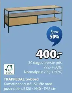 JYSK TRAPPEDAL tv-bord, DKK 400 tilbud
