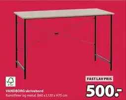 JYSK VANDBORG skrivebord, DKK 500 tilbud
