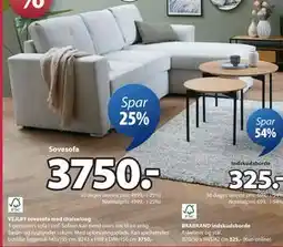 JYSK VEJLBY sovesofa med chaiselong, DKK 3750 tilbud