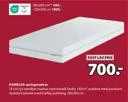 JYSK KAMELVA springmadras, DKK 700 tilbud