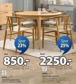 JYSK MARSTRAND spisebord, DKK 2250 tilbud
