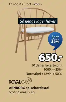JYSK ARNBORG spisebordsstol, DKK 650 tilbud