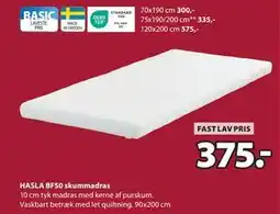 JYSK HASLA BF50 skummadras, DKK 375 tilbud