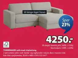 JYSK TORNEMARK sofa med chaiselong, DKK 4250 tilbud