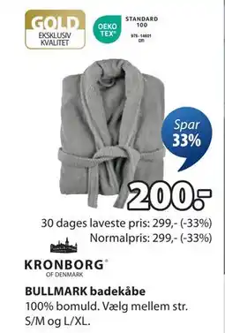 JYSK BULLMARK badekåbe, DKK 200 tilbud