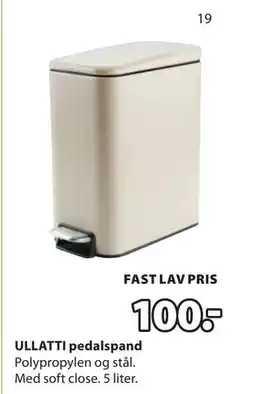 JYSK ULLATTI pedalspand, DKK 100 tilbud
