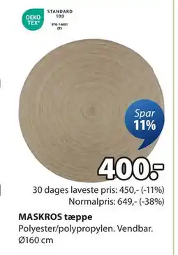 JYSK MASKROS tæppe, DKK 400 tilbud