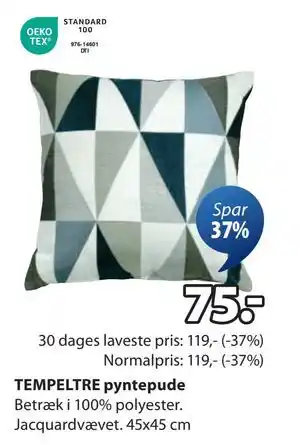 JYSK TEMPELTRE pyntepude, DKK 75 tilbud