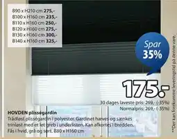 JYSK HOVDEN plisségardin tilbud