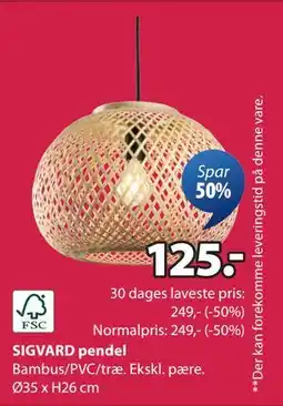 JYSK SIGVARD pendel, DKK 125 tilbud