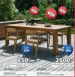 JYSK DRAMMEN havebord, DKK 2500 tilbud
