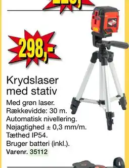 Harald Nyborg Krydslaser med stativ, DKK 298 tilbud