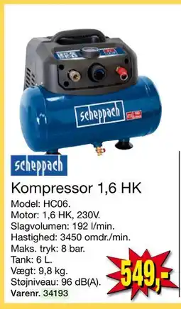 Harald Nyborg Kompressor 1,6 HK, DKK 549 tilbud