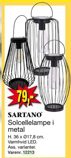 Harald Nyborg Solcellelampe i metal, DKK 79 tilbud