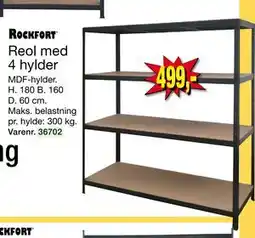 Harald Nyborg Reol med 4 hylder, DKK 499 tilbud