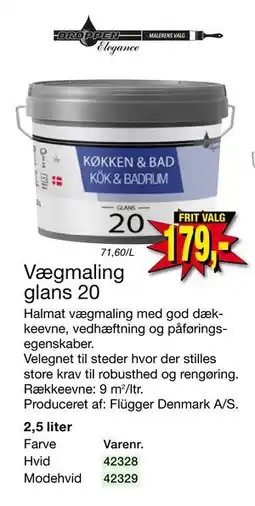 Harald Nyborg Vægmaling glans 20, DKK 179 tilbud