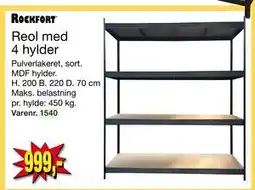 Harald Nyborg Reol med 4 hylder, DKK 999 tilbud