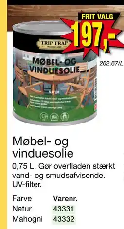 Harald Nyborg Møbel- og vinduesolie, DKK 197 tilbud