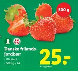 Lidl Danske frilandsjordbær, DKK 25 tilbud