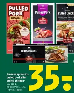 Coop 365 Jensens spareribs, pulled pork eller pulled chicken tilbud