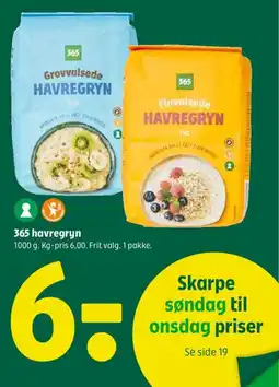 Coop 365 365 havregryn tilbud