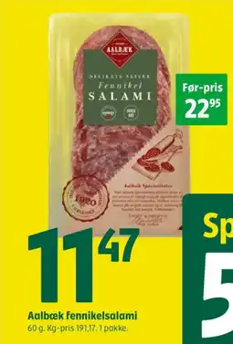 Coop 365 Aalbæk fennikelsalami tilbud