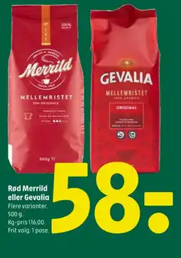 Coop 365 Rød Merrild eller Gevalia Flere varianter. tilbud