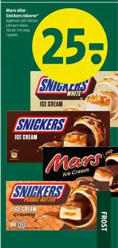 Coop 365 Mars eller Snickers isbarer tilbud