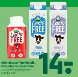 Coop 365 Arla laktosefri minimcelk, letmælk eller piskefløde tilbud