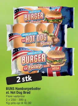 Fakta Tyskland BUNS Hamburgerboller el. Hot Dog Brød tilbud