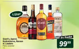 Fakta Tyskland Grant's, Aperol, Koskenkorva, Hansen el. Lauders Flere varianter tilbud