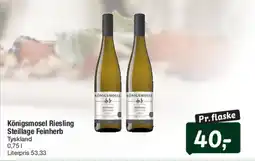 Fakta Tyskland Königsmosel Riesling Steillage Feinherb tilbud