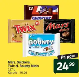 Fakta Tyskland Mars, Snickers, Twix el. Bounty Minis tilbud