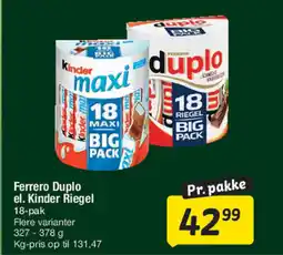 Fakta Tyskland Ferrero Duplo el. Kinder Riegel 18-pak tilbud