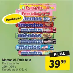 Fakta Tyskland Mentos el. Fruit-tella tilbud