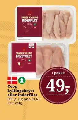 Dagli'Brugsen Coop kyllingebryst eller inderfilet tilbud