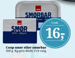 Dagli'Brugsen Coop smør eller smørbar tilbud