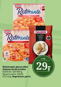 Dagli'Brugsen Ristorante pizza eller Daloon forårsruller tilbud