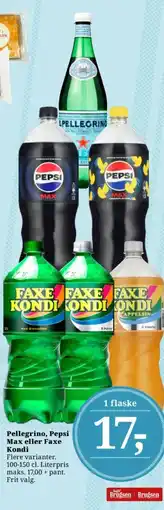 Dagli'Brugsen Pellegrino, Pepsi Max eller Faxe Kondi tilbud