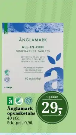 Dagli'Brugsen Änglamark opvasketabs 40 stk. tilbud