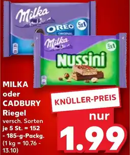 Kaufland MILKA oder CADBURY Riegel tilbud