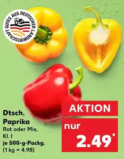 Kaufland Dtsch. Paprika Rot oder Mix, KI. I tilbud