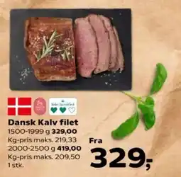Kvickly Dansk kalv filet tilbud