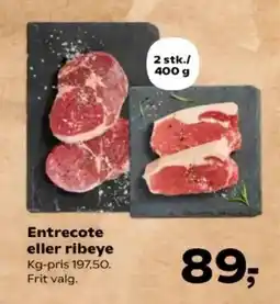 Kvickly Entrecote eller ribeye tilbud