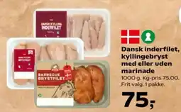 Kvickly Dansk inderfilet, kyllingebryst med eller uden marinade tilbud
